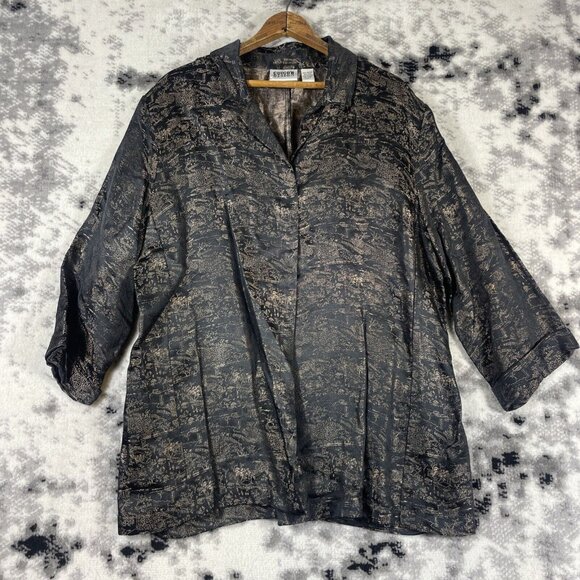 Chicos Design Top Womens Size‎ Extra Large (3) Silk Vintage Casual Comfort - Picture 1 of 11
